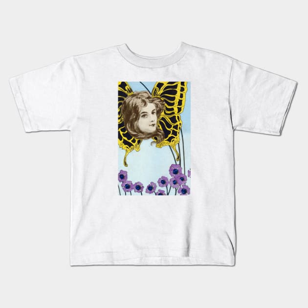 1920 Surrealist Butterfly Kids T-Shirt by historicimage